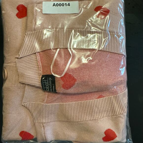 NWT Abbott Pink Heart Button‎ Down Cardigan XS Oversized Valentine's Day Teacher - Picture 10 of 10